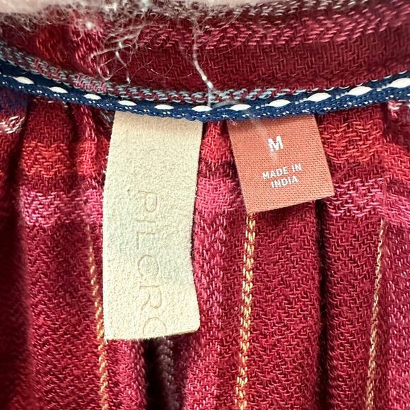 ANTHROPOLOGIE | Pilcro Red Plaid Button Front Long Sleeve Blouse | Medium - Picture 6 of 8